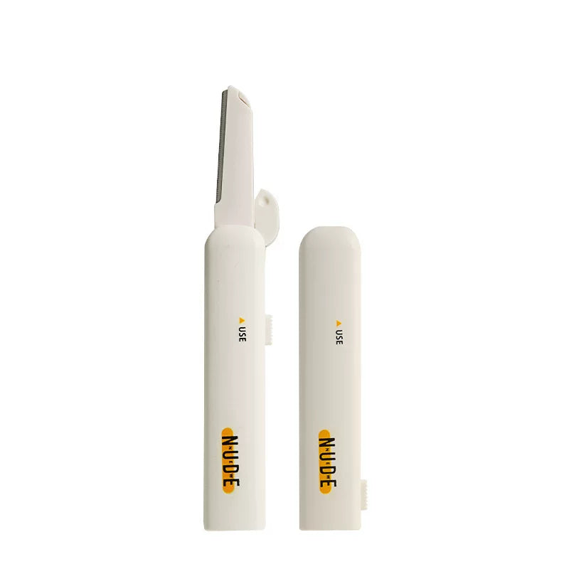 Portable Eyebrow Razor with Precision Micro-Blade & Retractable Handle