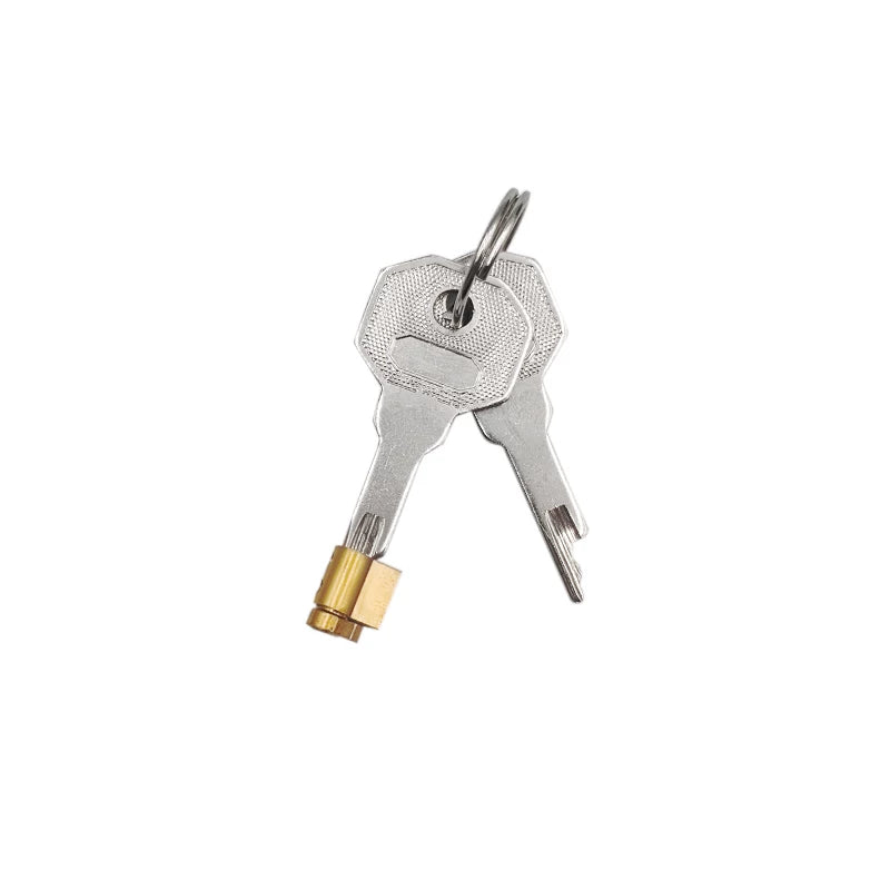 Universal Brass Replacement Lock Cylinder & Key Set for Refrigerators, Cabinets & Safes